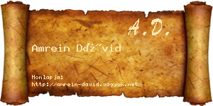 Amrein Dávid névjegykártya